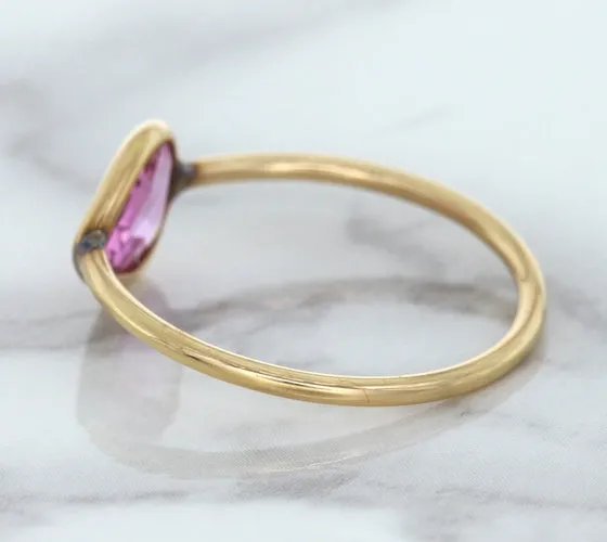1.09ct. Pear Pink Sapphire Ring in 14K Rose Gold