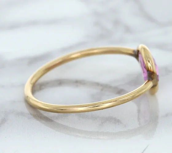 1.09ct. Pear Pink Sapphire Ring in 14K Rose Gold