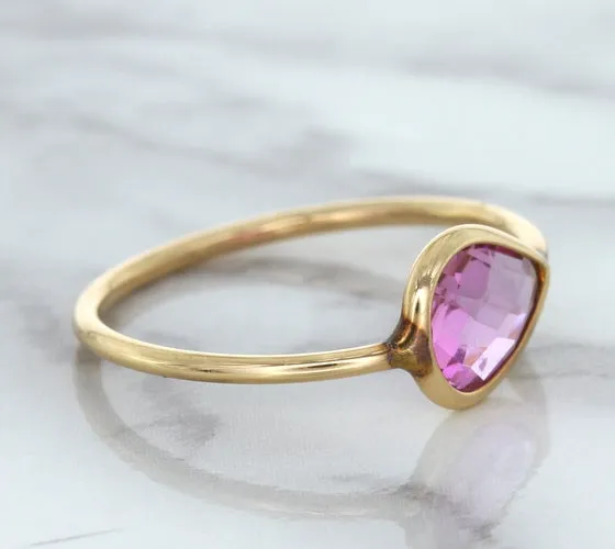 1.09ct. Pear Pink Sapphire Ring in 14K Rose Gold