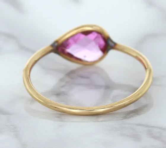 1.09ct. Pear Pink Sapphire Ring in 14K Rose Gold