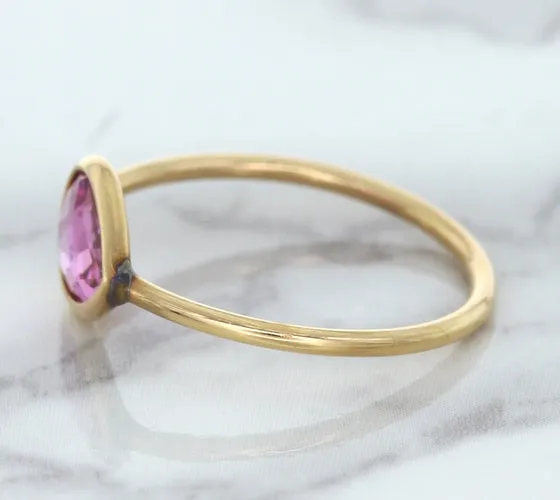 1.09ct. Pear Pink Sapphire Ring in 14K Rose Gold