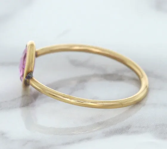 1.09ct. Pear Pink Sapphire Ring in 14K Rose Gold