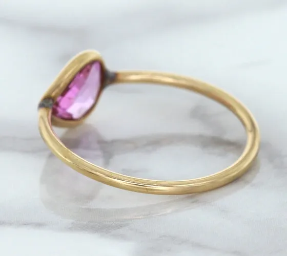 1.09ct. Pear Pink Sapphire Ring in 14K Rose Gold
