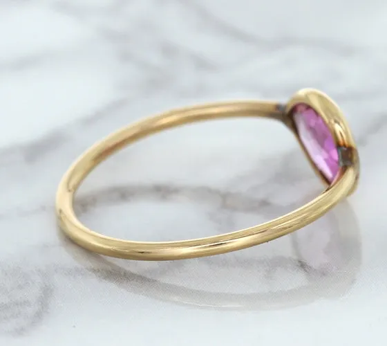 1.09ct. Pear Pink Sapphire Ring in 14K Rose Gold