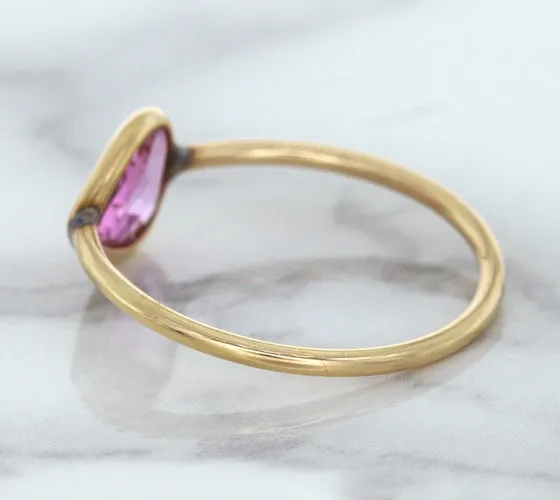 1.09ct. Pear Pink Sapphire Ring in 14K Rose Gold