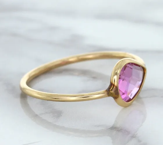 1.09ct. Pear Pink Sapphire Ring in 14K Rose Gold