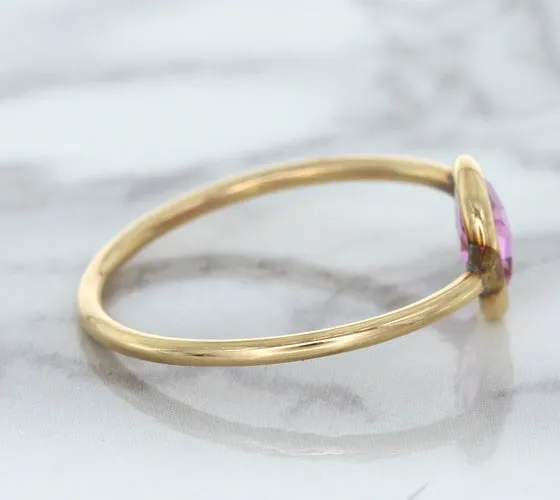 1.09ct. Pear Pink Sapphire Ring in 14K Rose Gold