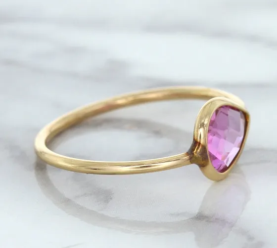 1.09ct. Pear Pink Sapphire Ring in 14K Rose Gold