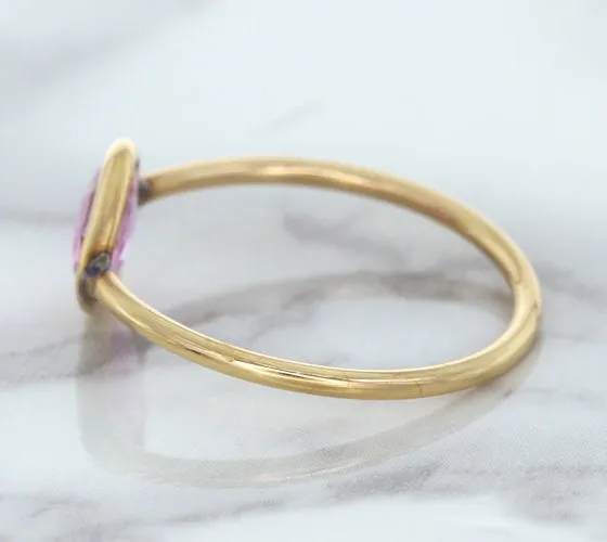 1.09ct. Pear Pink Sapphire Ring in 14K Rose Gold
