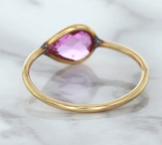 1.09ct. Pear Pink Sapphire Ring in 14K Rose Gold