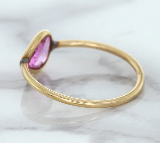 1.09ct. Pear Pink Sapphire Ring in 14K Rose Gold