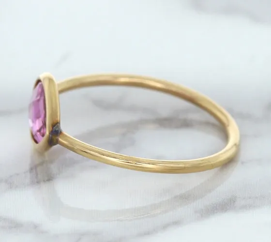 1.09ct. Pear Pink Sapphire Ring in 14K Rose Gold