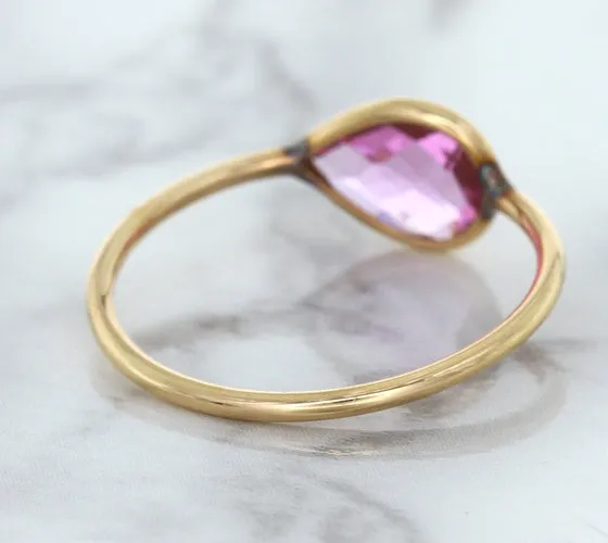 1.09ct. Pear Pink Sapphire Ring in 14K Rose Gold