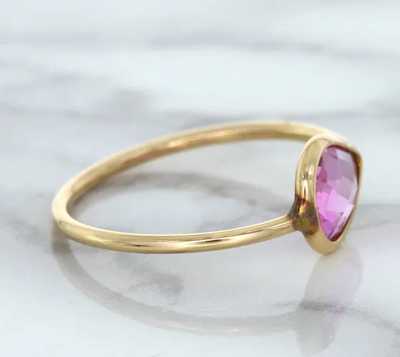 1.09ct. Pear Pink Sapphire Ring in 14K Rose Gold