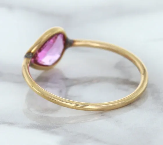 1.09ct. Pear Pink Sapphire Ring in 14K Rose Gold