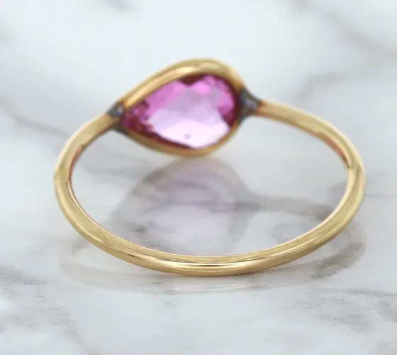 1.09ct. Pear Pink Sapphire Ring in 14K Rose Gold