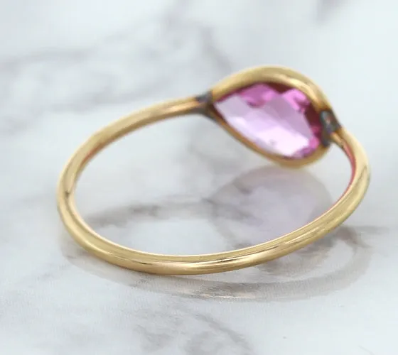 1.09ct. Pear Pink Sapphire Ring in 14K Rose Gold