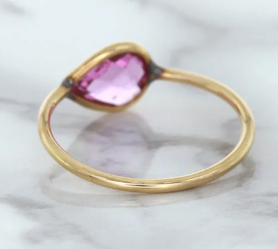 1.09ct. Pear Pink Sapphire Ring in 14K Rose Gold