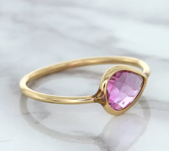 1.09ct. Pear Pink Sapphire Ring in 14K Rose Gold