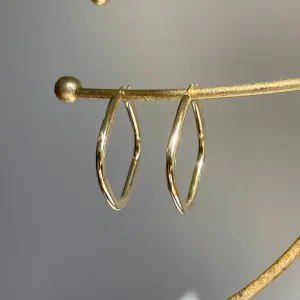10KT Yellow Gold Squared Tube Hoop Earrings 42mm