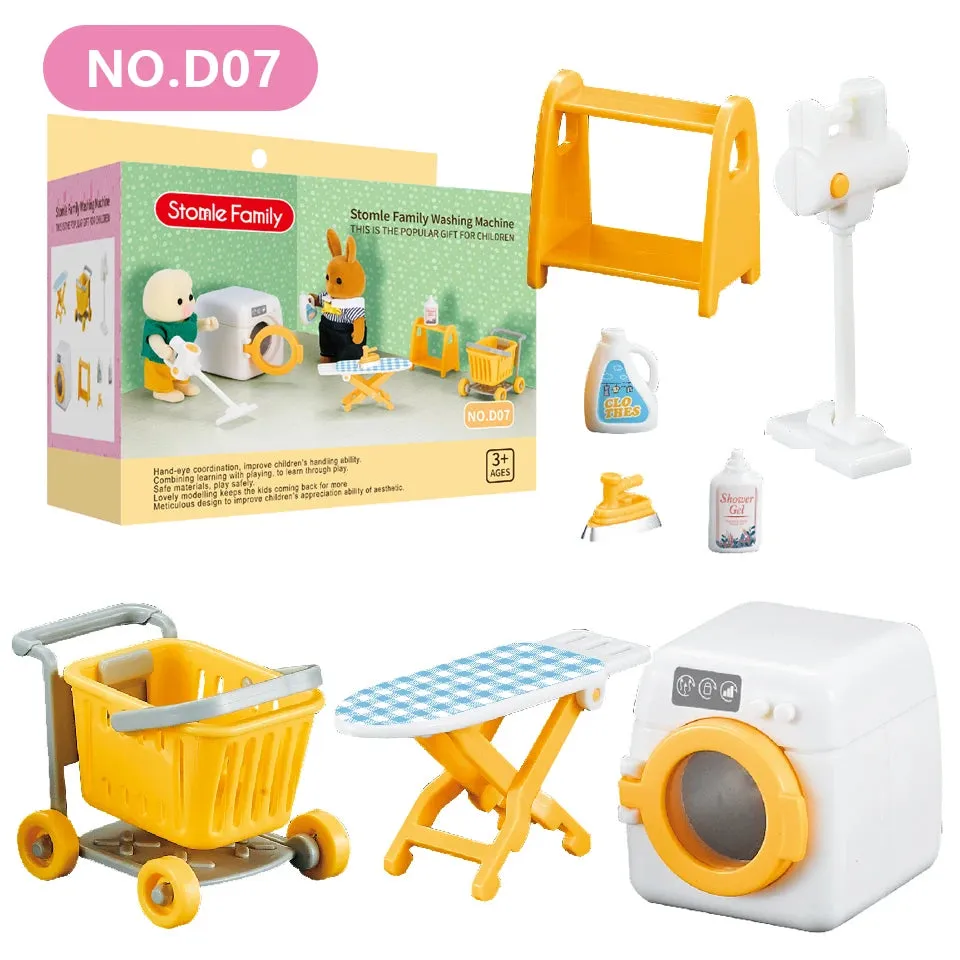 1:12 Miniature Furniture, Forest, Family Kitchen Toys, Dining Table Dollhouse Accessories Bathroom Pretend Play Toys Gifts For Kids