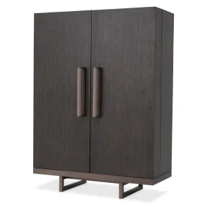 113809 - Wine Cabinet Harrison mocha str oak ven med bronze