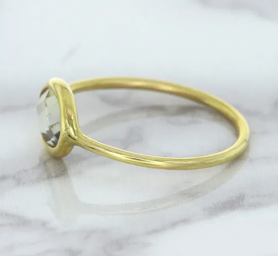 1.33ct. Oval White Sapphire Ring in 14K Yellow Gold