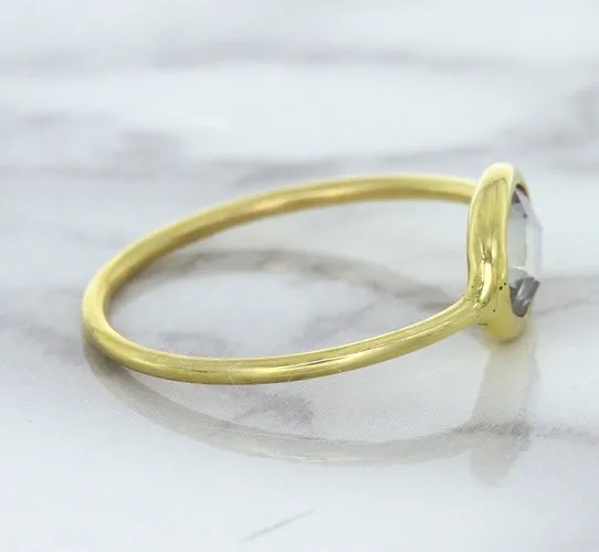 1.33ct. Oval White Sapphire Ring in 14K Yellow Gold