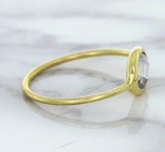 1.33ct. Oval White Sapphire Ring in 14K Yellow Gold