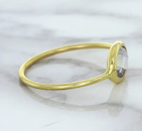 1.33ct. Oval White Sapphire Ring in 14K Yellow Gold