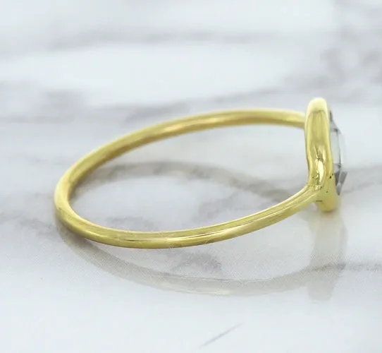 1.33ct. Oval White Sapphire Ring in 14K Yellow Gold