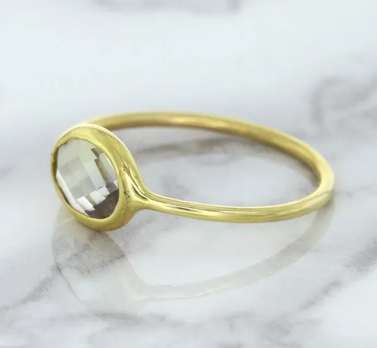 1.33ct. Oval White Sapphire Ring in 14K Yellow Gold