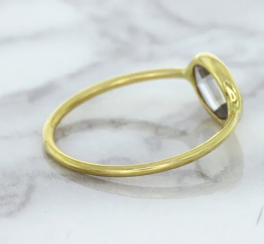 1.33ct. Oval White Sapphire Ring in 14K Yellow Gold
