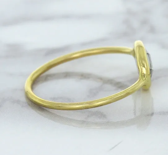 1.33ct. Oval White Sapphire Ring in 14K Yellow Gold
