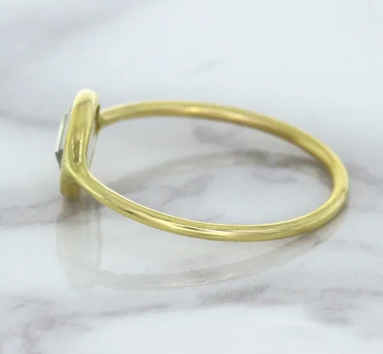 1.33ct. Oval White Sapphire Ring in 14K Yellow Gold