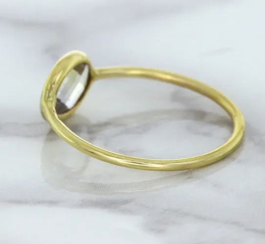 1.33ct. Oval White Sapphire Ring in 14K Yellow Gold