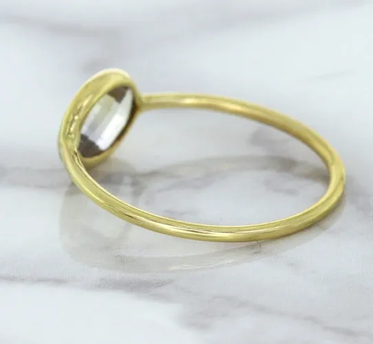 1.33ct. Oval White Sapphire Ring in 14K Yellow Gold