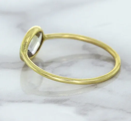 1.33ct. Oval White Sapphire Ring in 14K Yellow Gold
