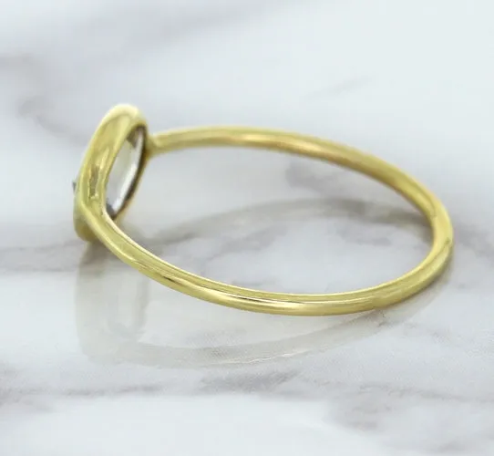 1.33ct. Oval White Sapphire Ring in 14K Yellow Gold