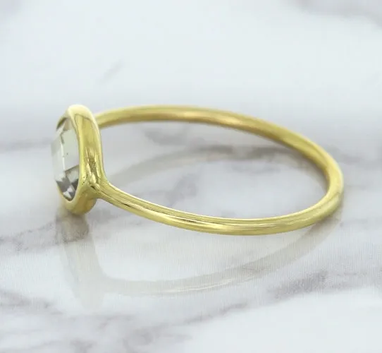 1.33ct. Oval White Sapphire Ring in 14K Yellow Gold