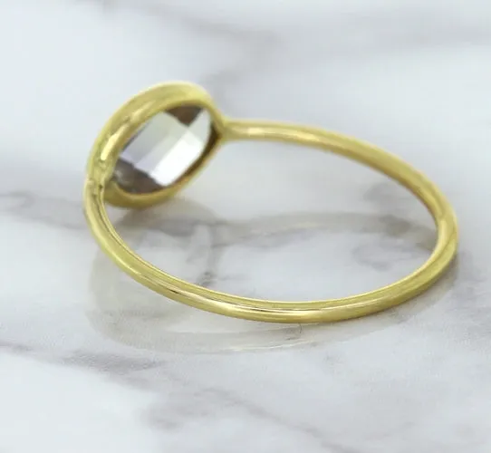 1.33ct. Oval White Sapphire Ring in 14K Yellow Gold