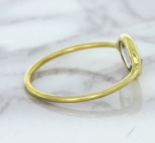 1.33ct. Oval White Sapphire Ring in 14K Yellow Gold
