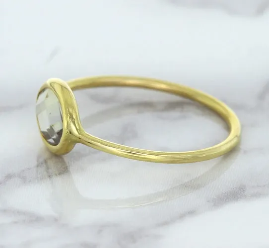 1.33ct. Oval White Sapphire Ring in 14K Yellow Gold
