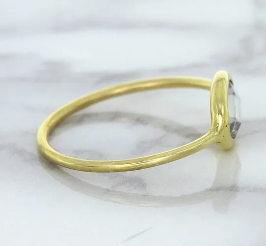 1.33ct. Oval White Sapphire Ring in 14K Yellow Gold