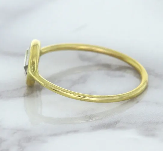 1.33ct. Oval White Sapphire Ring in 14K Yellow Gold