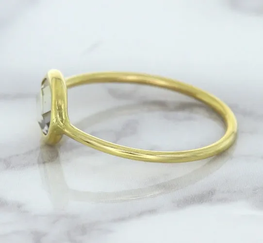 1.33ct. Oval White Sapphire Ring in 14K Yellow Gold