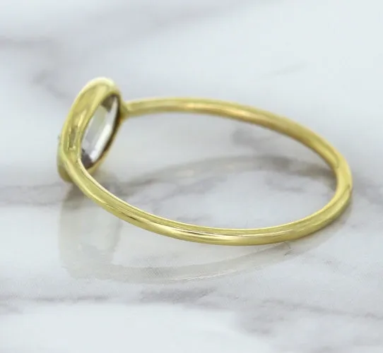 1.33ct. Oval White Sapphire Ring in 14K Yellow Gold