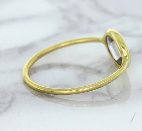 1.33ct. Oval White Sapphire Ring in 14K Yellow Gold