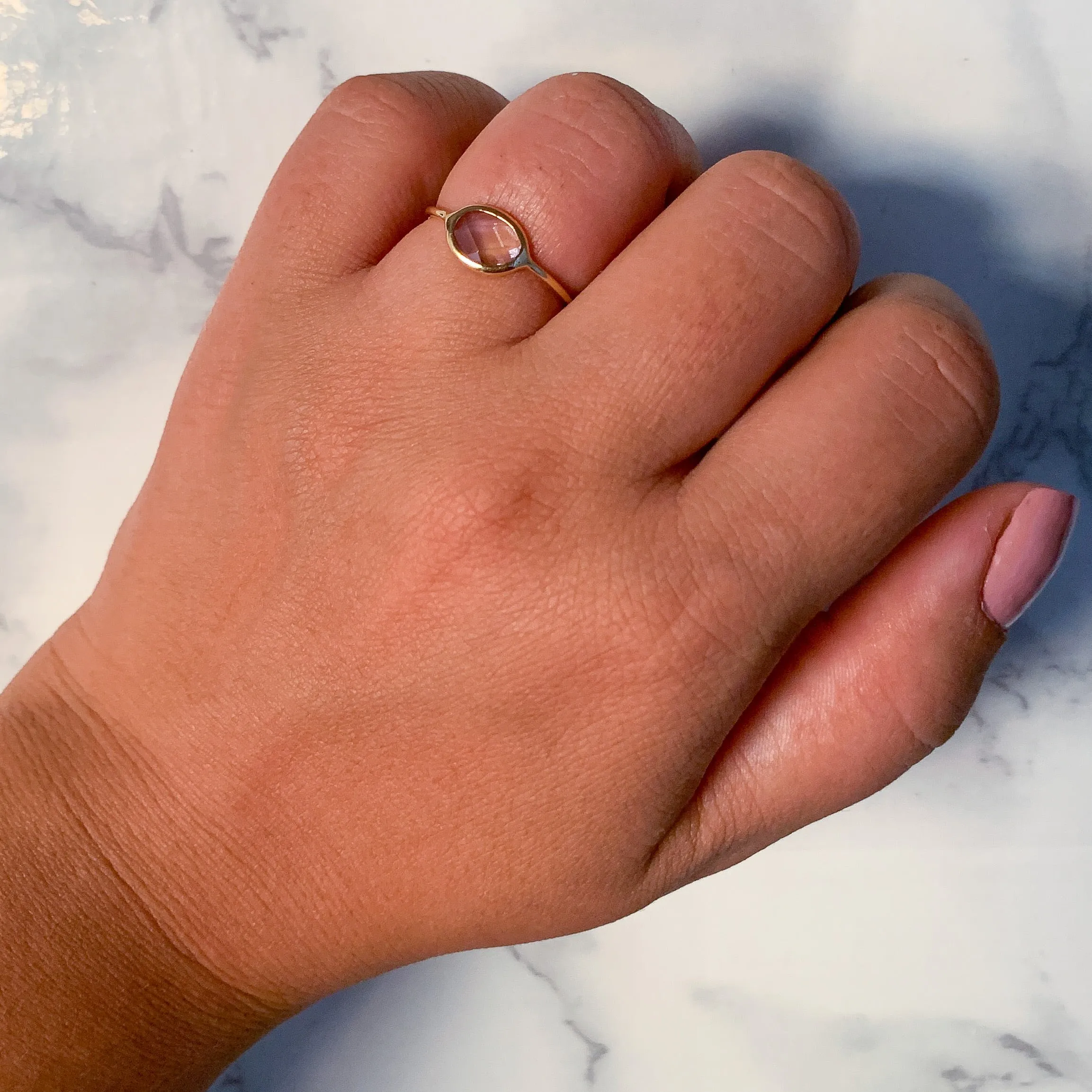 1.33ct. Oval White Sapphire Ring in 14K Yellow Gold