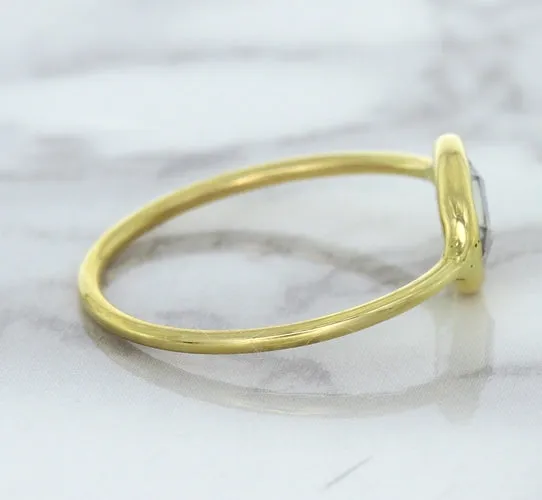 1.33ct. Oval White Sapphire Ring in 14K Yellow Gold